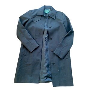 Ralph Lauren Elegant Black 100% cotton Trench Coat size small